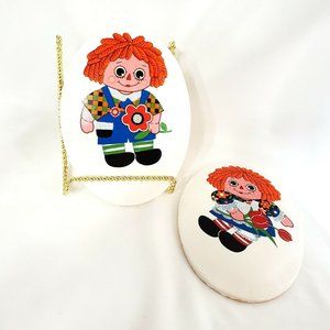 Vintage Raggedy Ann And Andy Ceramic Wall Hanging